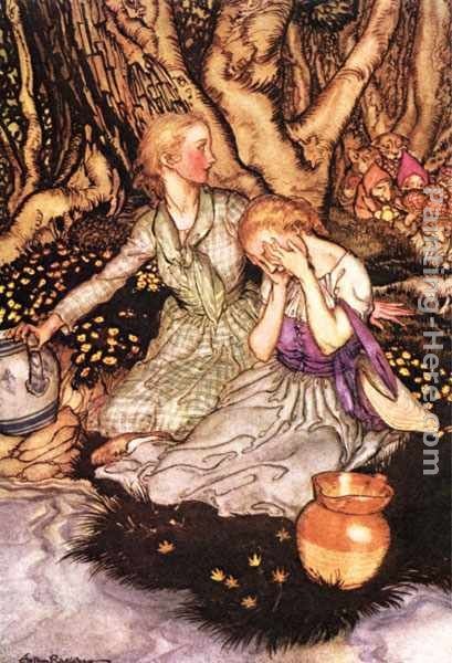 Arthur Rackham Goblin Market Down the glen tramp the little men